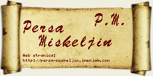 Persa Miškeljin vizit kartica